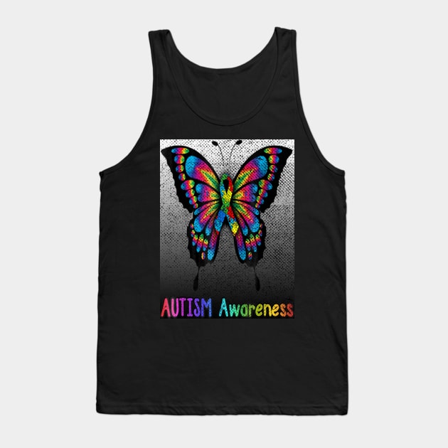Autism Awareness T-ShirtColorful Butterfly Autism Awareness T-Shirt_by Tank Top by VinitaHilliard